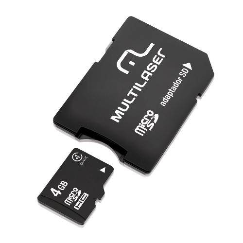 Cartao de Memoria Multilaser Micro Sd com Adaptador 4gb