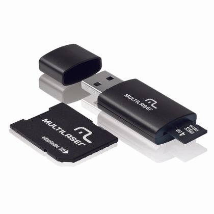 Cartão de Memória Multilaser MicroSD + SD + Pen Drive 4GB Kit 3 em 1 - MC057 MC057
