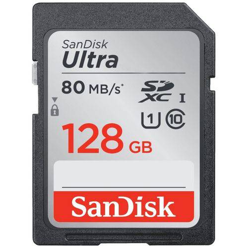 Cartão de Memoria SanDisk 128GB 80MB/s SDXC Ultra Cl 10