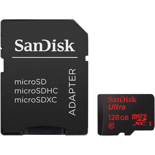Cartao de Memoria 128 Gb Sandisk Ultra Micro Sd Classe 10 - Sdsqunc-128G-GN6MA