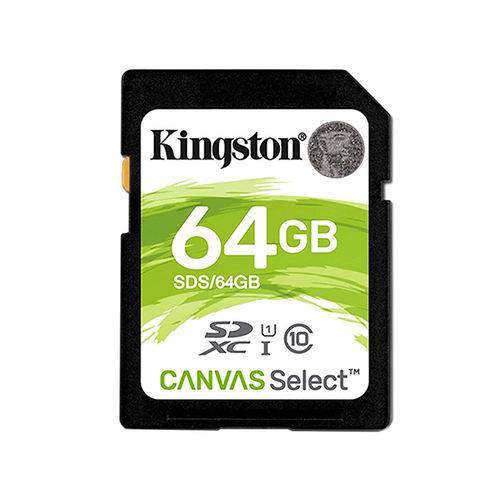 Cartao de Memoria Sd 64GB, Classe 10, 80MBPs Leitura - Kingston Canvas Select Uhs-I (Sds/64GB)