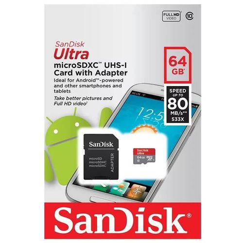 Cartão de Memória Sd 64gb Sandisk Ultra Class 10