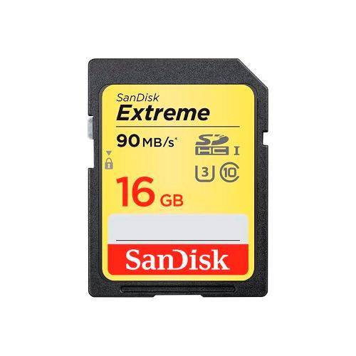 Cartão de Memória Sd Sandisk Classe 10 Extreme 16gb - 90mb/s