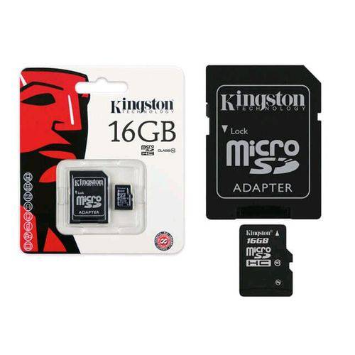 Cartão de Memória SDC10/16GB Micro Sdhc 16GB + Adaptador Sd Classe 10 - Kingston