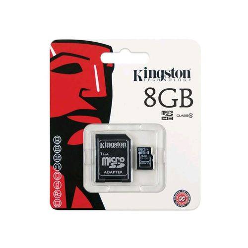 Cartão de Memória Sdc4/8gb Micro Sd 8gb com Adaptador Sd Classe 4 - Kingston