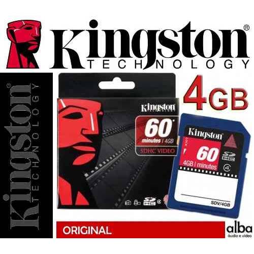 Cartão de Mémória Sdhc 4gb Kingston Original-Video 60 Min Hd