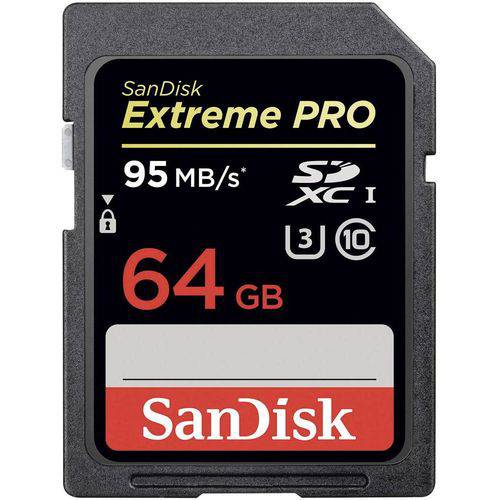 Cartão de Memória SDXC 64GB Sandisk Extreme Pro Classe 10 95MB/s