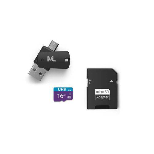 Cartão de Memória Ultra High Speed-I 16GB Até 80 MB/s de Velocidade Multilaser - MC150