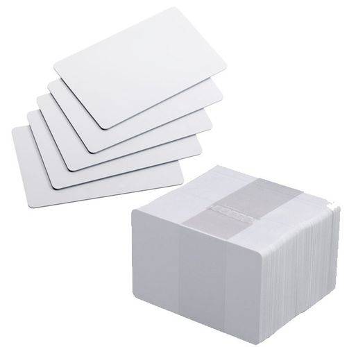 Cartão de PVC Branco para Crachá 54 X 86mm Sem Tarja 250 Unidades