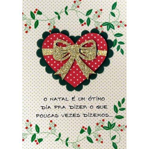 Cartão Fina Idéia Sazonal Natal - P Coração Vermelho com