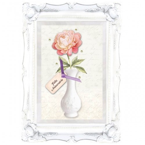Cartão Handmade Beauty Aniversário Estampa Vaso de Flor - Grafon's
