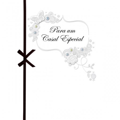Cartão Handmade Beauty Casamento Estampa Casal Especial Prata- Grafon's