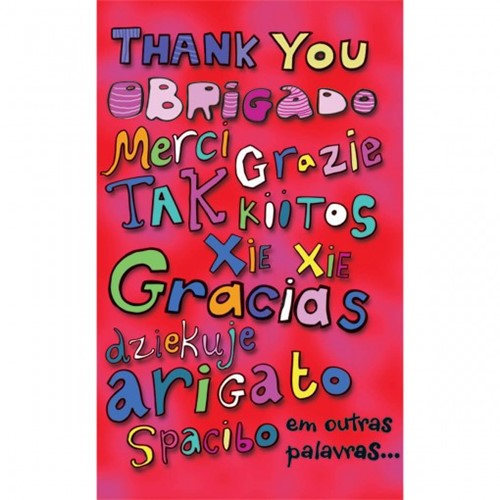 Cartão Magic Moments Agradecimento Estampa Obrigado em Várias Linguas - Grafon's