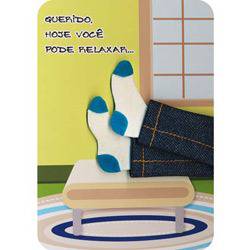Cartão Masculino C/ Aplique Calça Jeans e Meia - Fina Ideia