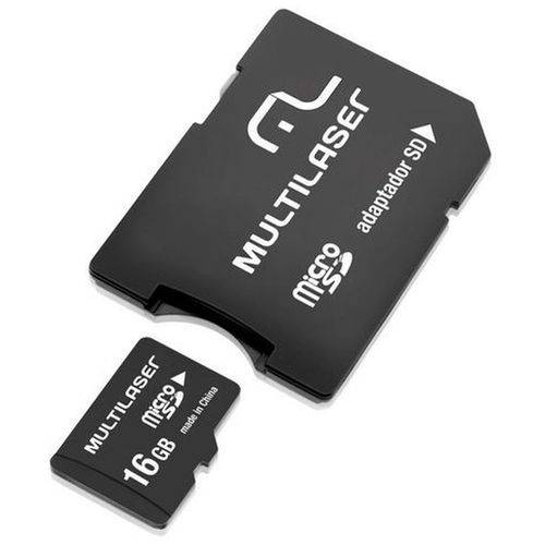 Cartao Memoria Micro Sd 16gb com Adaptador - Multilaser