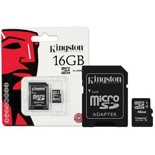 Cartão Micro Sd 16gb Kingston Classe 10 80 Mb/s + Adaptador