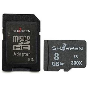 Cartão Micro SD 8Gb com Adaptador Sharpen 45Mb/s Classe 10