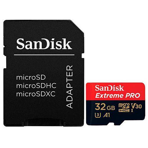 Cartão Micro Sd de 32gb Sandisk Extreme Pro Sdsqxcg-032g-gn6ma - Vermelho-preto