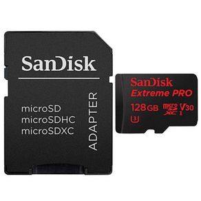 Cartão MicroSDXC Sandisk Extreme Pro 128Gb de 95Mb/s, Classe10, U3, V30