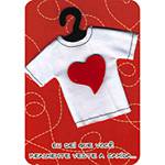 Cartão P Romântico C/ Aplique de Camiseta e Coração - Fina Idéia