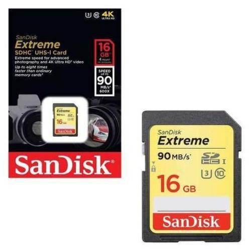 Cartão Sd Sandisk Extreme 16gb 90mbs