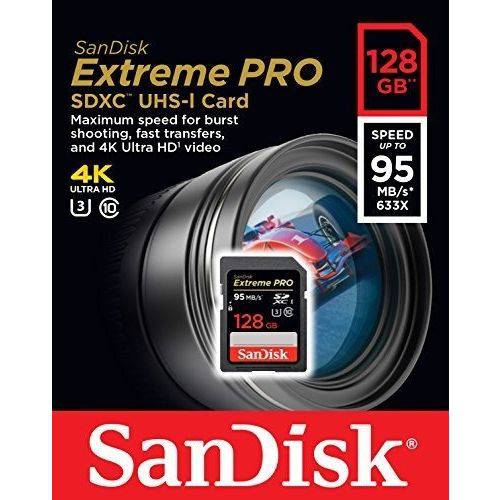 Cartão Sd Sandisk Extreme Pro 128gb Sdxc 95mbs Uhs-3 Lacrado
