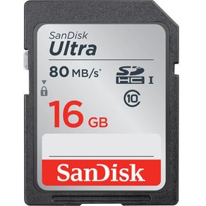 Cartão SDHC 16GB Sandisk Ultra Classe 10, 80mb/s (320x)
