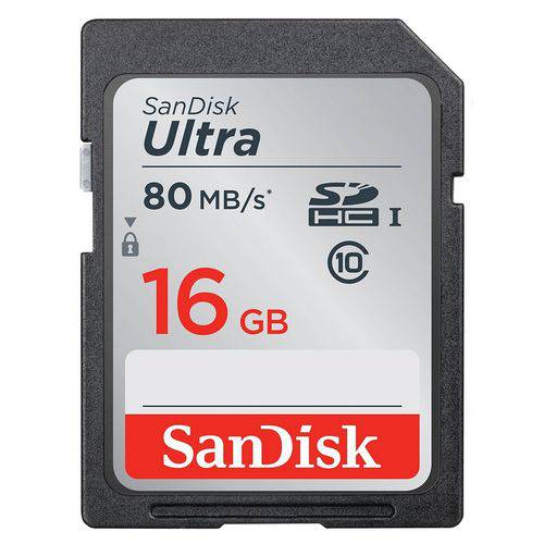 Cartão Sdhc Sandisk 16GB Classe 10 Ultra 80MB/s