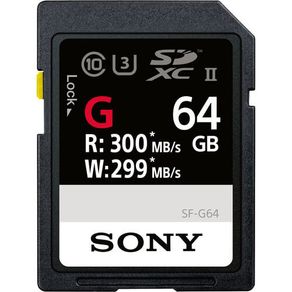 Cartão SDXC 64GB Sony UHS-II U3 Série G de 300Mb/s (Classe10)
