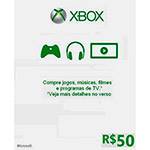 Cartão XBOX 360 Live R$ 50,00 - Microsoft