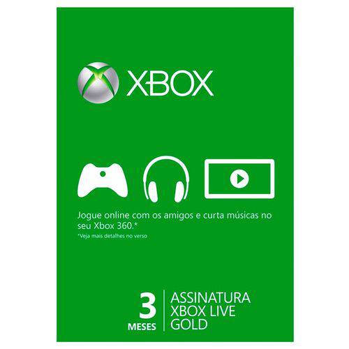 Cartão Xbox Live Gold - 3 Meses
