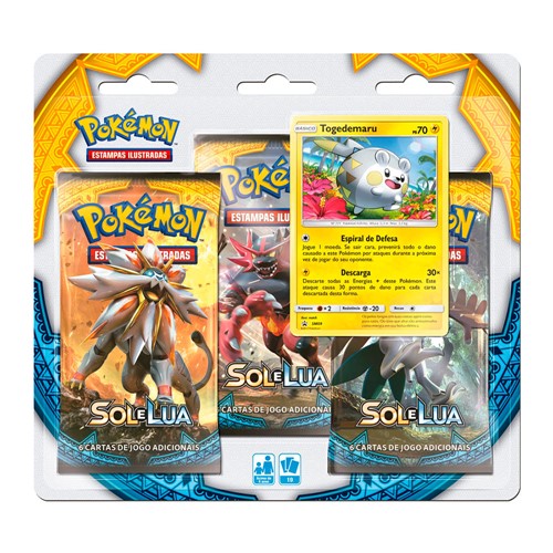 Cartas Pokémon Sol e Lua Embalagens Sortidas com 19 Cartas