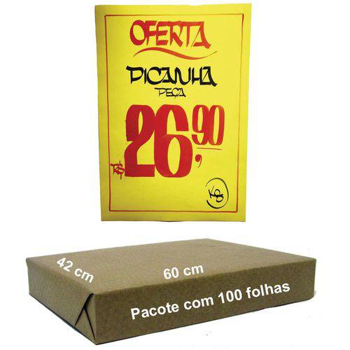 Cartaz para Marcacao Liso Amarelo A2 250g 42x60cm Radex Pct.c/100