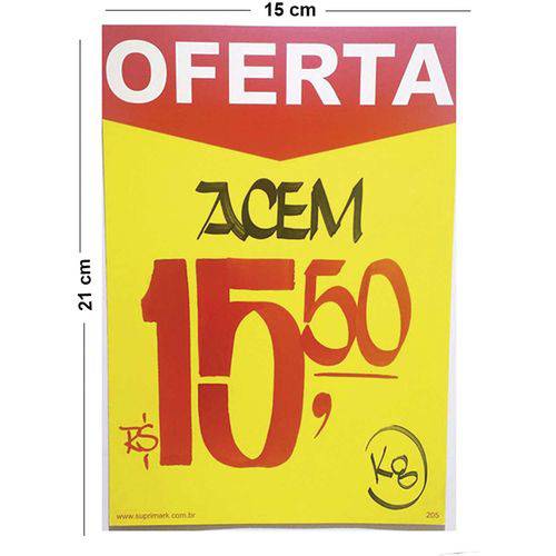 Cartaz para Marcacao Oferta Amarelo A5 250g 15x21cm Radex Pct.c/100
