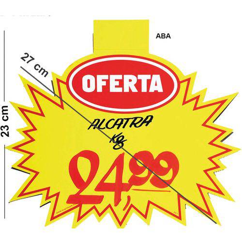 Cartaz para Marcacao Splash Oferta Amarelo 23x27cm Radex Pct.c/100