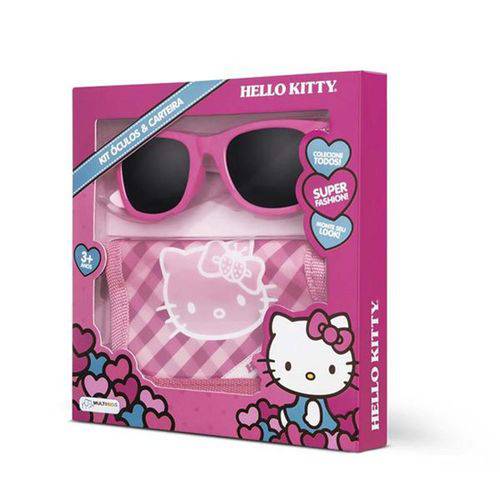 Carteira + Óculos Hello Kitty Multikids Rosa