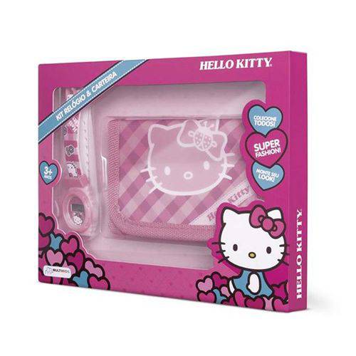 Carteira + Relógio Hello Kitty Multikids Rosa