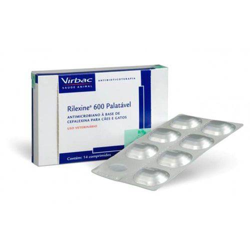 Cartela Avulsa Rilexine 600mg Antibiótico C/ 14 Comprimidos - Virbac -- Cartela + Bula