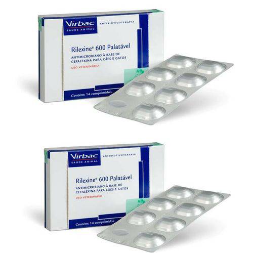 Cartela Avulsa Rilexine 600mg Antibiótico C/ 7 Comprimidos - Virbac -- Cartela + Bula