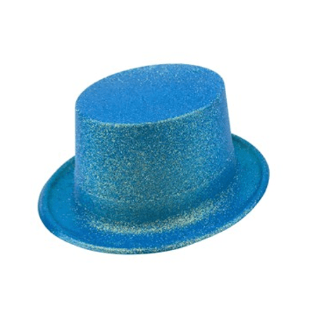 Cartola Plástica com Glitter Azul - Unidade