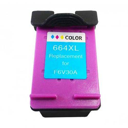 Cartucho de Tinta 664xl Colorido - Compatível com Impressoras HP F6V30A 2136 3636 3836 4536