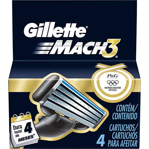 Cartucho Gillette Mach 3 - 4 Unidades
