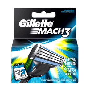 Cartuchos Gillette Mach3 Regular C/ 2 Unidades