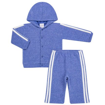 Casaco C/ Capuz e Calça para Bebe em Soft Azul - Tilly Baby
