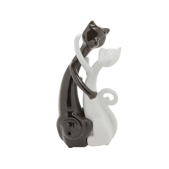 Casal Gatos Namorando de Cerâmica 19,5cm