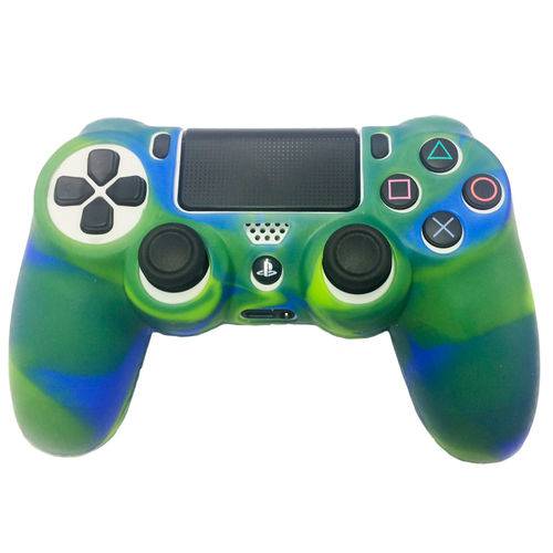 Case Capa de Silicone para Controle Dualshock 4 Playstation 4 PS4 - Azul/ Verde