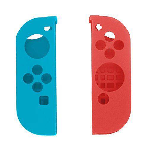 Case Silicone Nintendo Switch Proteção para Controle Joy-con - Azul/ Vermelho