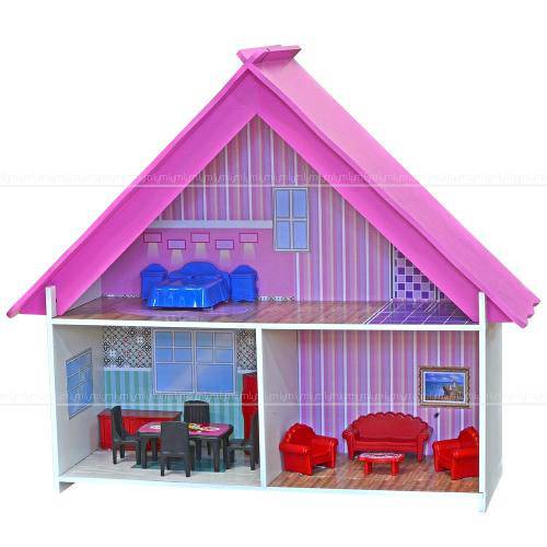 Casinha de Boneca Princesas Criança Brinquedos Branco Rosa - Lymdecor