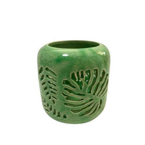Castiçal de Cerâmica Adam Verde 9,5 Cm