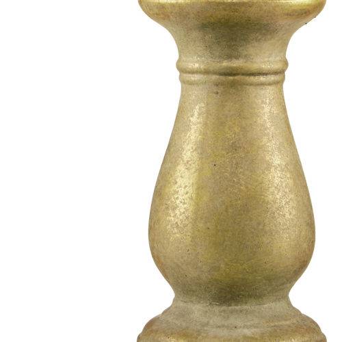 Castiçal Dourado em Cerâmica Lumiere Pequeno 6882 Mart